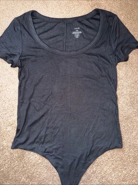 New Nuuds Slinky Rib Black Bodysuit